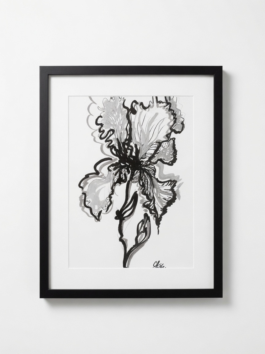 Flor en línea blanca 3, obra de Fantasmafiore