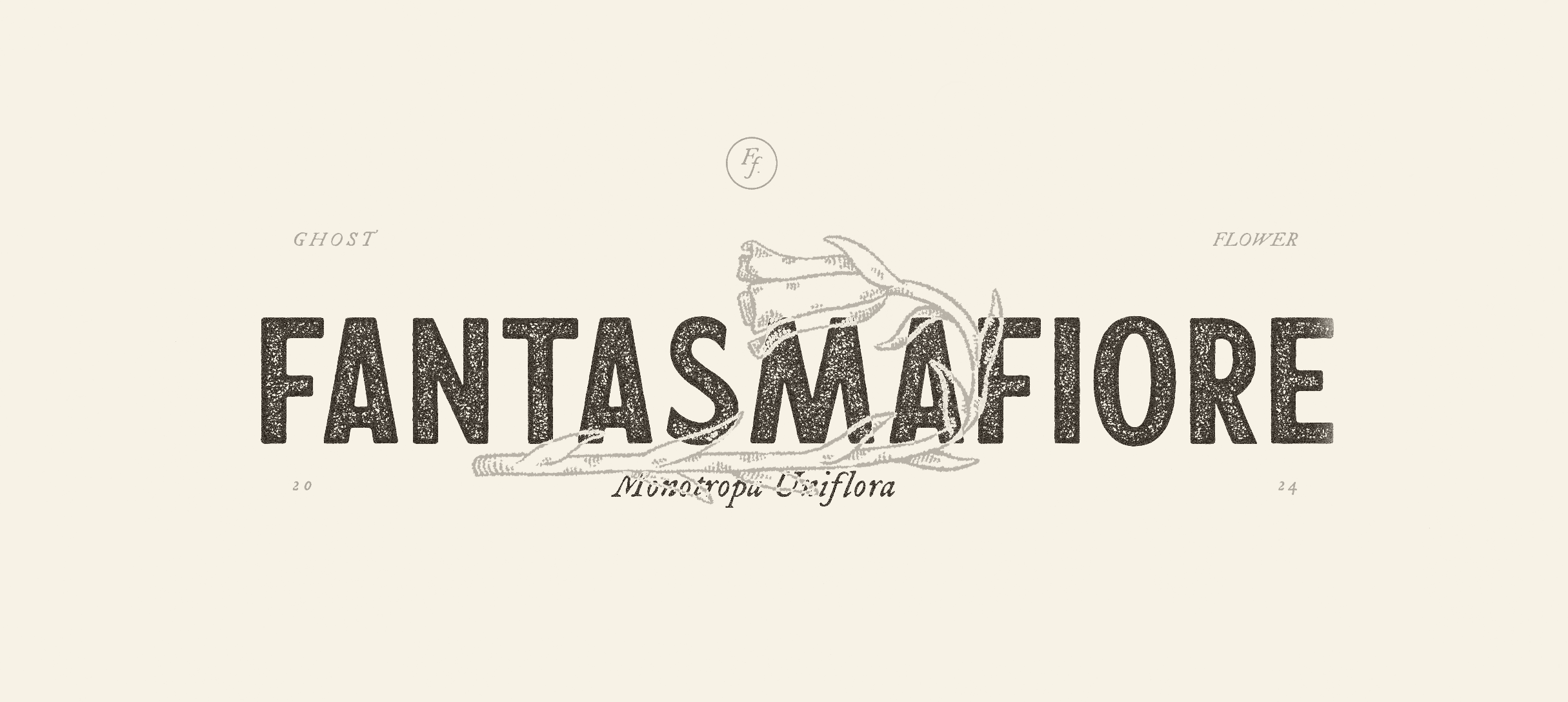 Fantasmafiore — Ghost Flower, ilustración botánica de Monotropa Uniflora, 2024